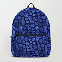 Cobalt Blue Paw Print Pattern Backpack