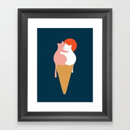 Cat Landscape 145: Strawberry & Vanilla Framed Art Print