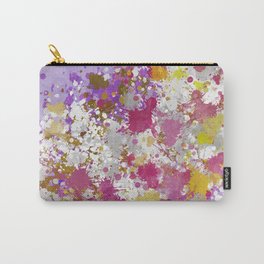 Paint Splatters White Pink Purple Texture Pattern Carry-All Pouch