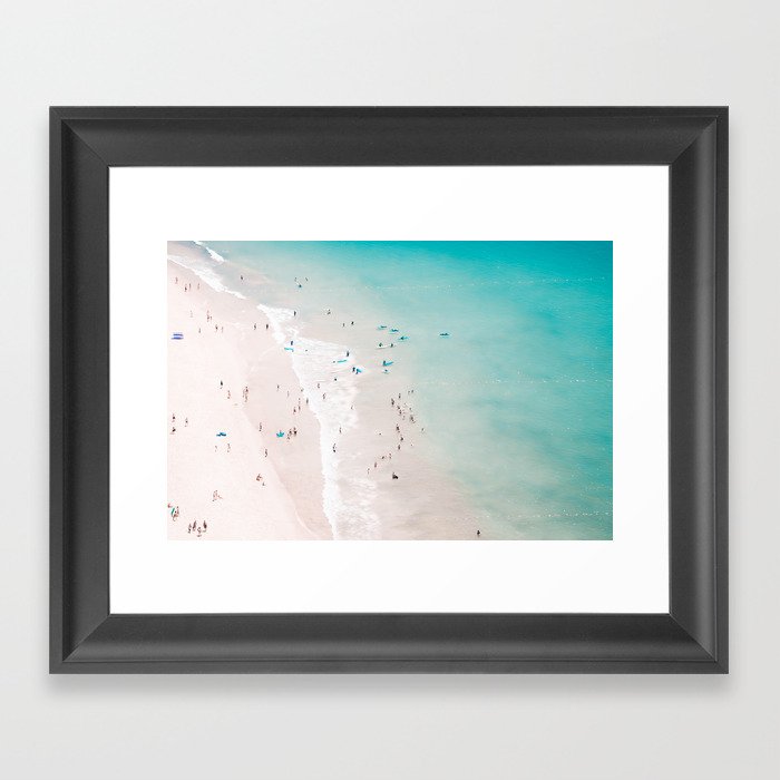 Beach - Summer Love II - Aerial Beach and Ocean photography by Ingrid Beddoes Framed Art Print