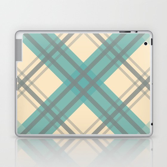 Teal Pastel Plaid Laptop & iPad Skin