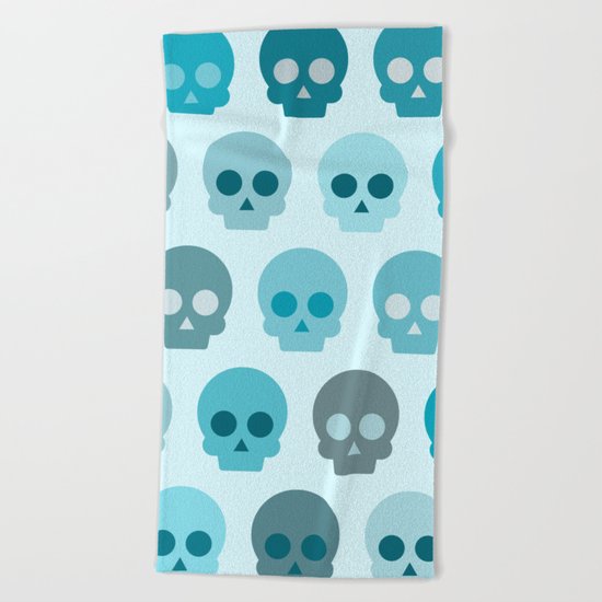 Colorful Skull Cute Pattern II Beach Towel