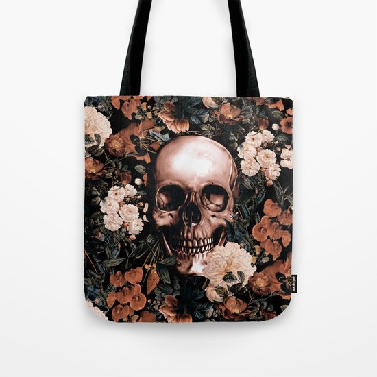 SKULL AND FLOWERS II Tote Bag