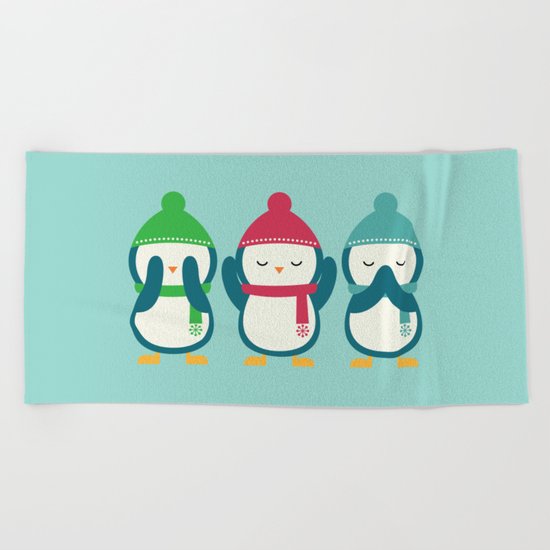 No Evil In Holiday Beach Towel