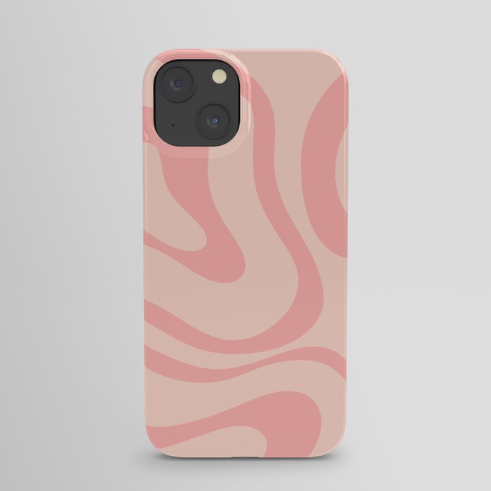 Soft Blush Pink Liquid Swirl Modern Abstract Pattern iPhone Case
