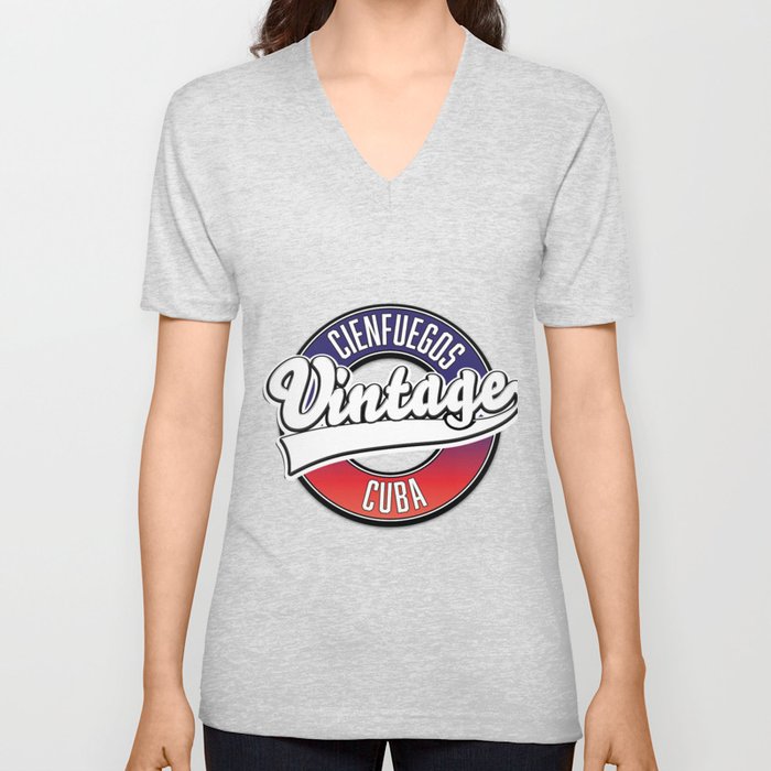 Cienfuegos Cub vintage logo. V Neck T Shirt
