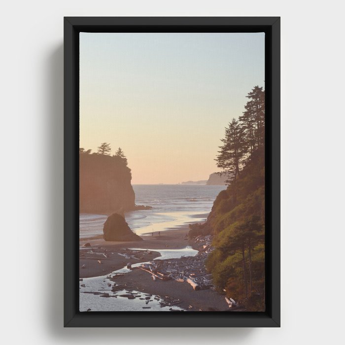 Ruby Beach Washington Sunset Pacific Ocean Coastal Landscape Northwest Explore Adventure Travel Outdoors Framed Canvas