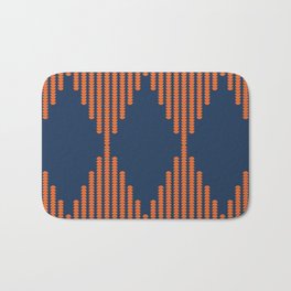 Moon Phases Pattern in Navy Blue and Orange Bath Mat | Pattern, Rustic, Boho, Graphicdesign, Mudcloth, Ethnic, Native, Orange, Moon, African 