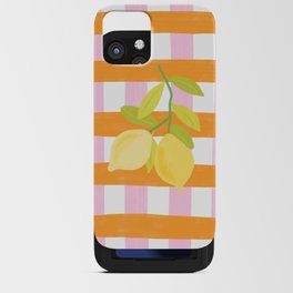 Summer Picnic Lemon Fruit Plaid Art iPhone Card Case