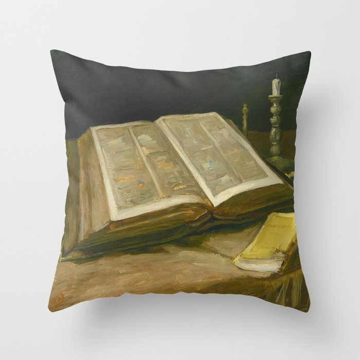 Still life with Bible, Vincent van Gogh, 1885 Throw Pillow