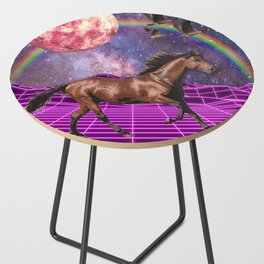 Galactic horse vaporwave art Side Table