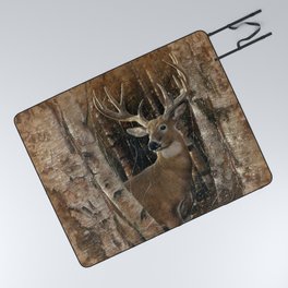 Deer - Birchwood Buck Picnic Blanket