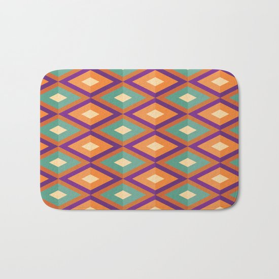 Pattern orange green Bath Mat