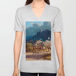 “Superstition Trail” by Western Painting V Neck T Shirt
