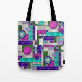 Stained Glass Window - Color Blocking - Pink Purple Blue Tote Bag