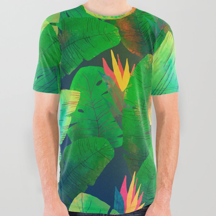 Tropical Leaves 13 All Over Graphic Tee