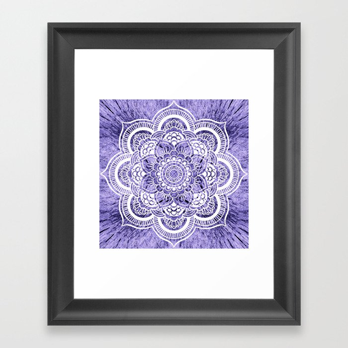 Mandala Lavender Colorburst Framed Art Print