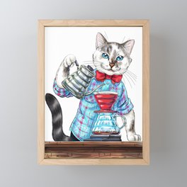 PURRover coffee. AlterCATive brewing Framed Mini Art Print