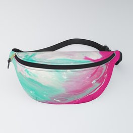 Magenta Turquoise and White Paint Fanny Pack