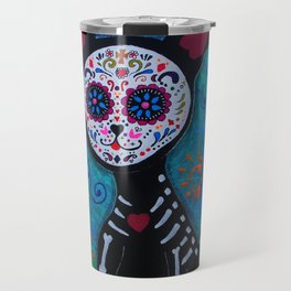 Dia de los Muertos Chihuahua Mexican Painting Travel Mug