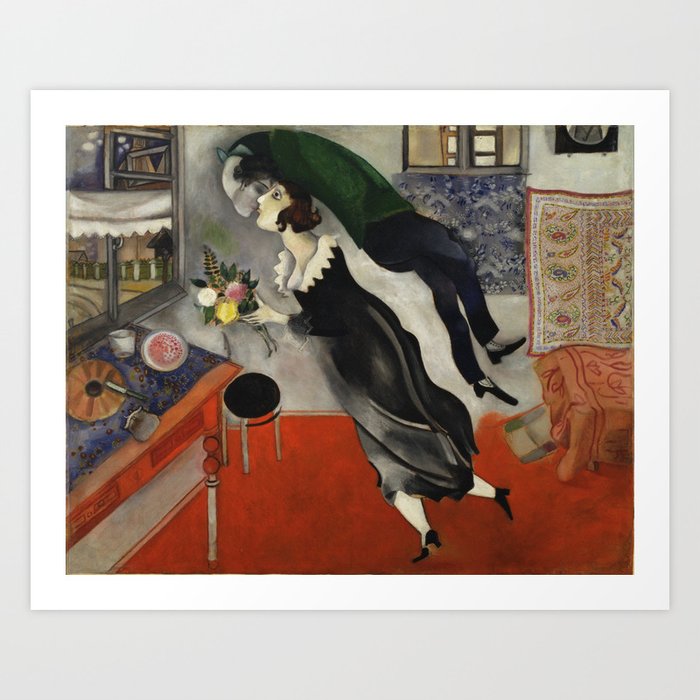 Marc Chagall, The Birthday 1915 Artwork, Posters Tshirts Prints Bags Men Women Kids Art Print