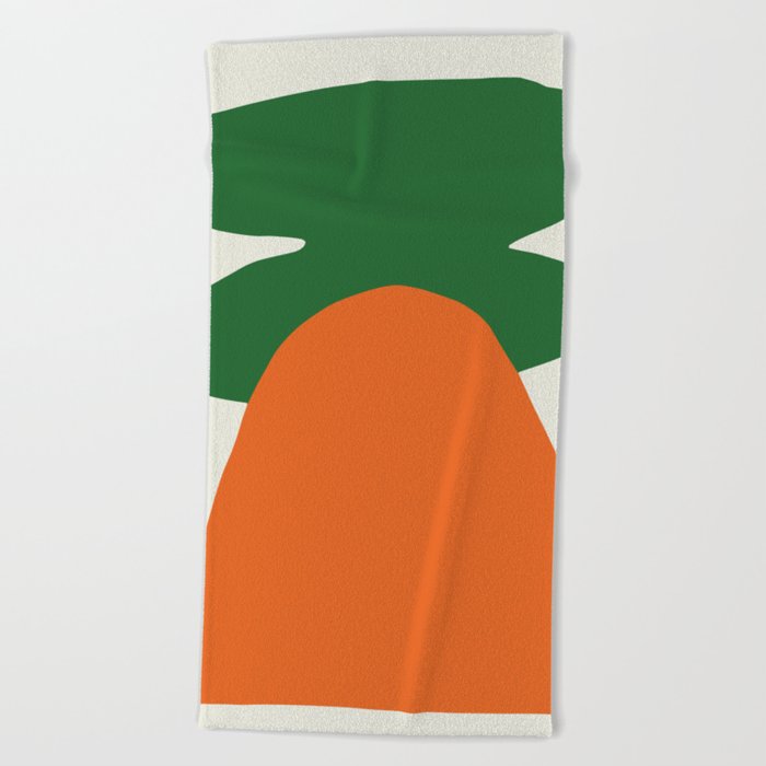 Abstract Print, Carrot, Mid Century Modern Wall Art Beach Towel