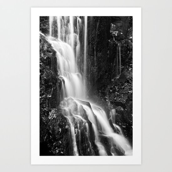 Avalon Falls - Black & White Art Print