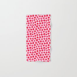 Large Red/Pink Watercolor Polka Dot Pattern Hand & Bath Towel