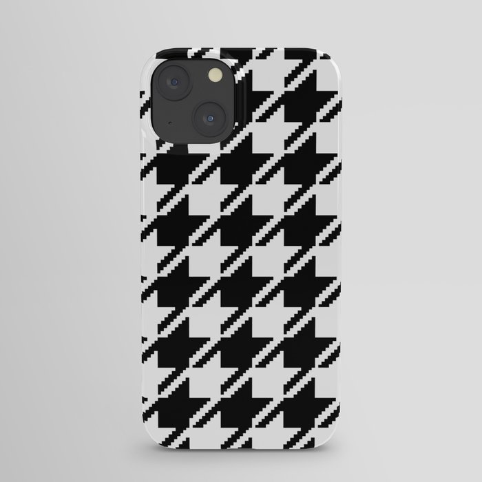 Large Puppytooth Pattern (black and white houndstooth) iPhone Case