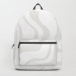 Liquid Swirl Abstract Pattern in Nearly White and Pale Stone Backpack