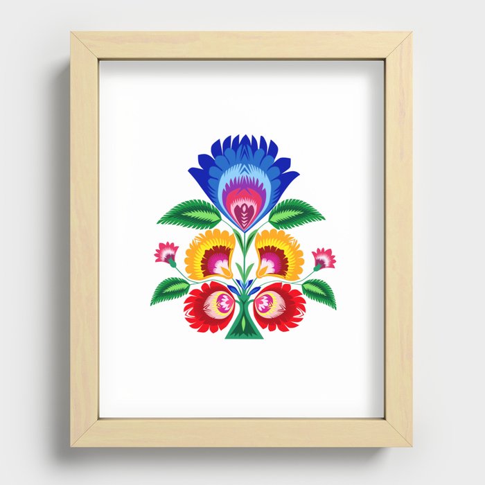 folk flower Recessed Framed Print