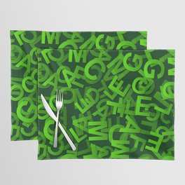Green Color Alphabet Design Placemat