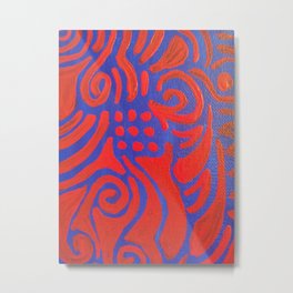 Rojo y Azul Metal Print | Abstract 