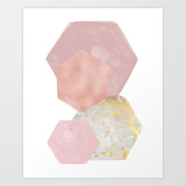 Blush pink Hex IV Art Print