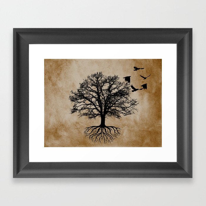 Tree of Life - Crow Tree Modern Farmhouse Decor A823 Framed Art Print
