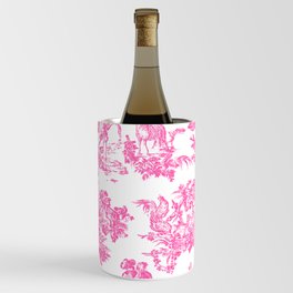 Fuschia Pink Toile de Jouy Wine Chiller