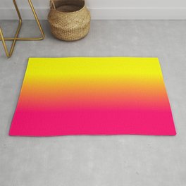 Neon Pink and Neon Yellow Ombré Shade Color Fade Rug