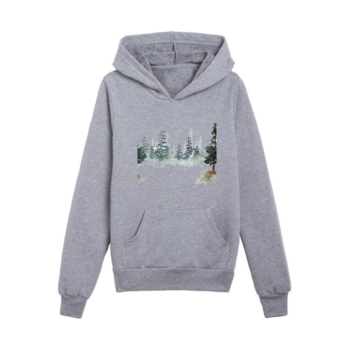 a walk through the woods Kids Pullover Hoodie
