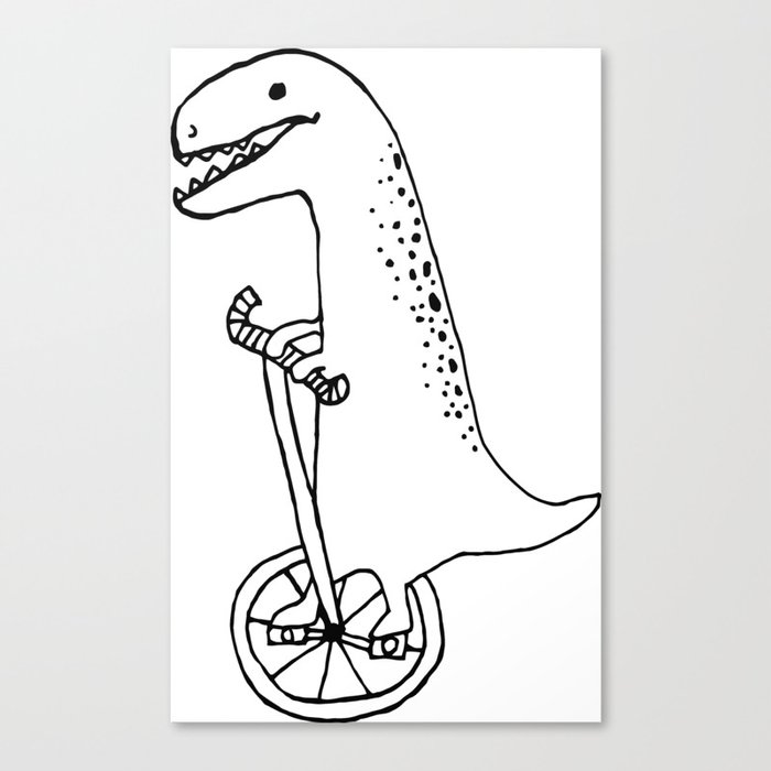 T-Rex riding bike Canvas Print