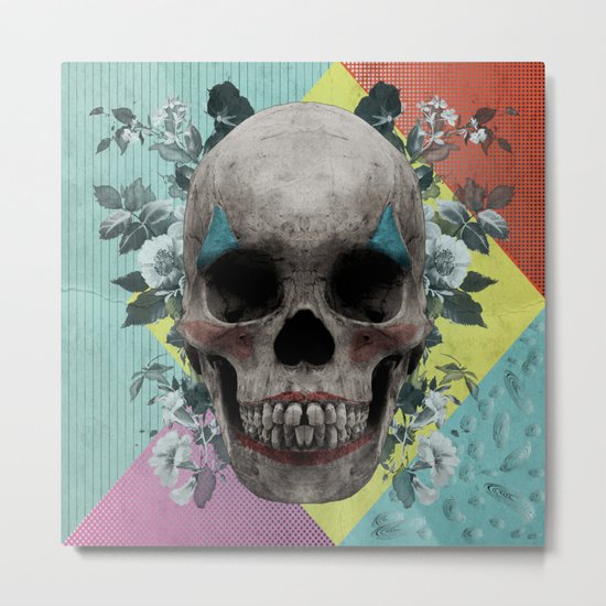 skull getting' ready for halloween but didn't quite succeed Metal Print