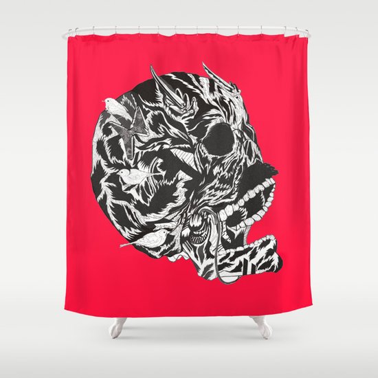 Skull Moustache Shower Curtain