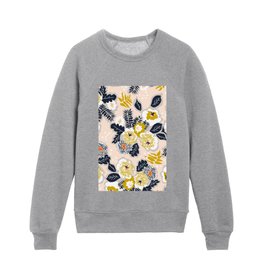 Modern nordic flowers greet you Kids Crewneck