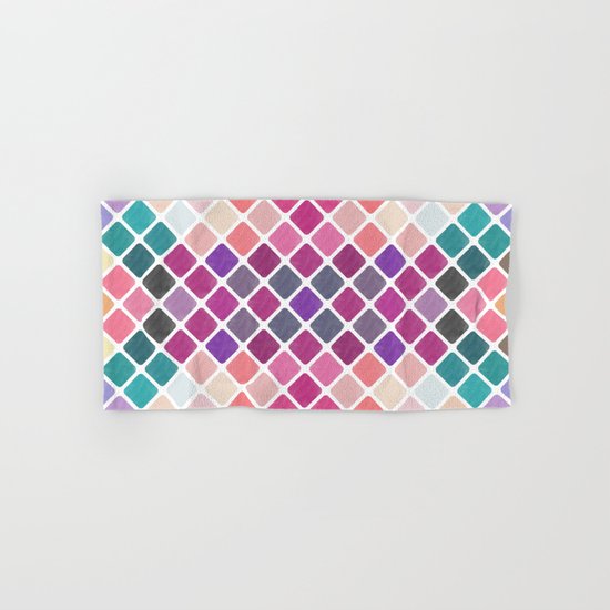 Watercolor Geometric Pattern III Hand & Bath Towel