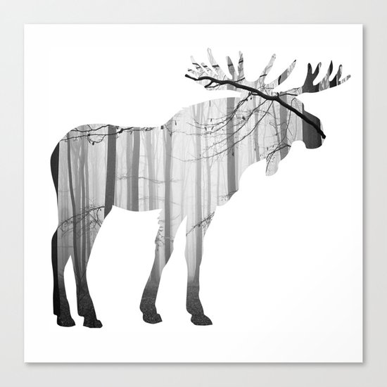 Forest Moose Canvas Print