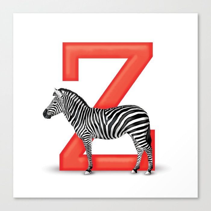 Z is for Zebra Canvas Print