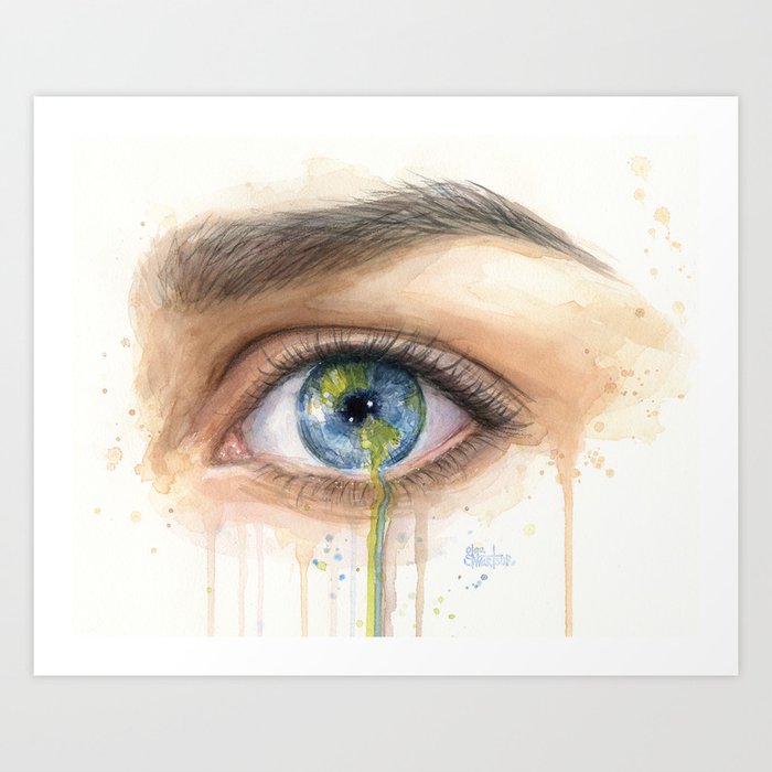 Crying Earth Eye Art Print