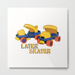 Yo Kid, Later Skater. Metal Print | Kid, Childhood, Baby, Skates, Blue, 90, Toy, Roller, Toys, Skate 