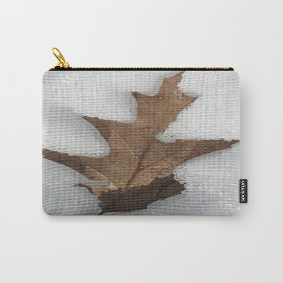 leaf in snow Carry-All Pouch