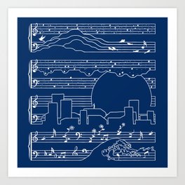 The Moonlight Sonata Blue Art Print