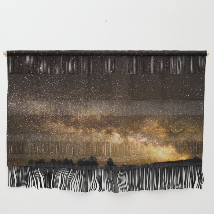 Above the Horizon - Milky Way Galaxy Rises Above Treeline on Starry Night in Colorado Wall Hanging